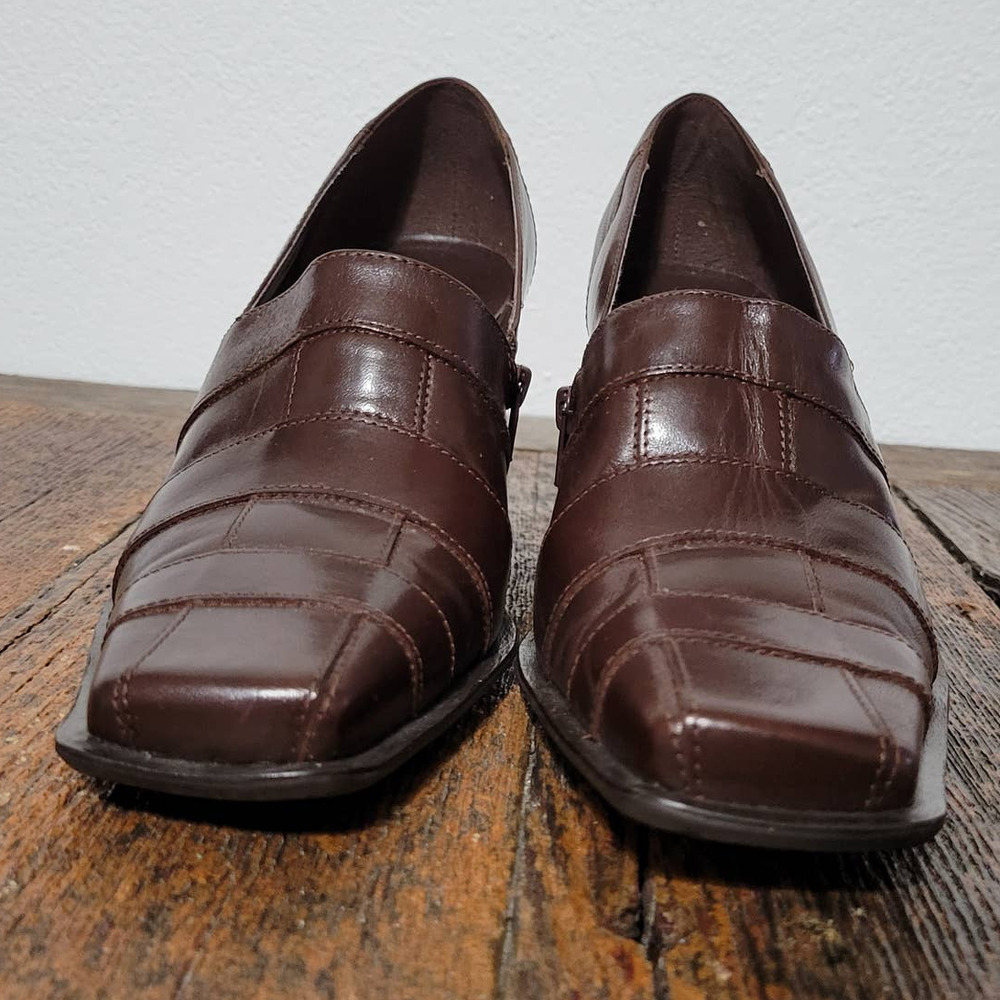 Dibia 'Justice' Square Toe Brown Leather Side Zip… - image 3